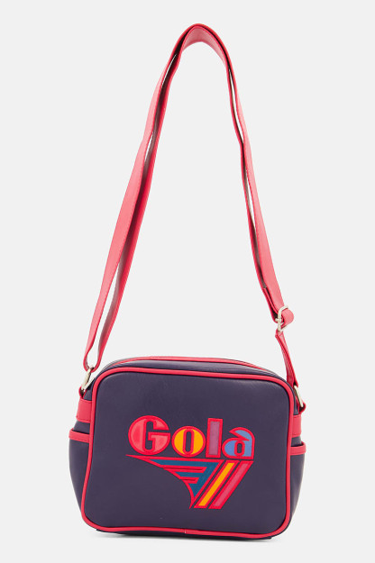 Brend logotipi tushirilgan ayollar uchun elkama-sumka, 20V X 25l x 8w sm, to'q ko'k / pushti