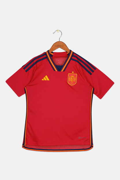 Футболки Kids Boy Spain 22 Home Jersey с коротким рукавом, красный комбинированный