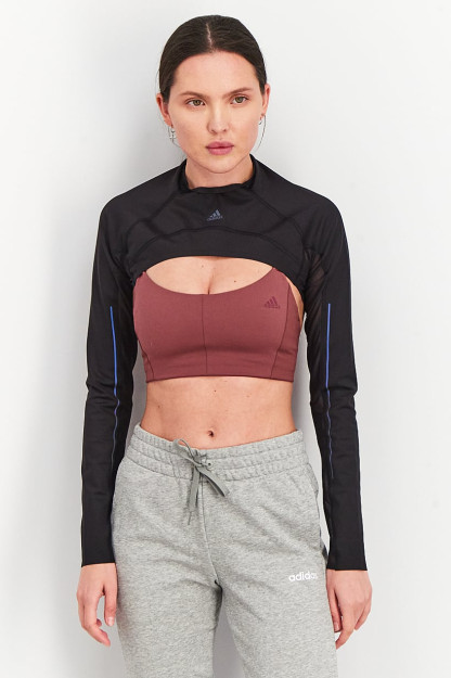 Ayollar uchun sport kiyimlari, 45 soniya uzun yengli bolero top, qora
