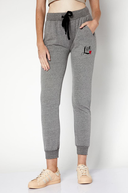 Oddiy kesilgan Heather Jogger ayollar yugurish shimlari, kulrang