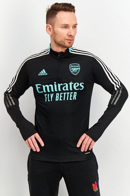 Мужская спортивная одежда с длинным рукавом Arsenal London Training Top, черный комбинированный