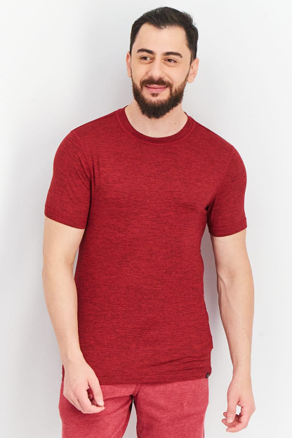 Мужская тренировочная футболка Slim Fit с коротким рукавом, Красный Вереск