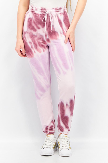 Женские брюки для бега трусцой Tie Dye обычного покроя, Фиолетовый Туман