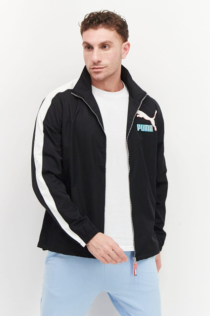 Fit T7 Fandom Track Jacket erkaklar sport ko'ylagi, qora / oq