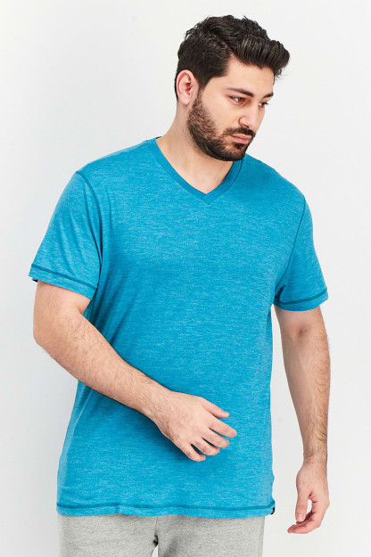 Slim Fit erkaklar uchun qisqa yengli Tee, Firuza yashil