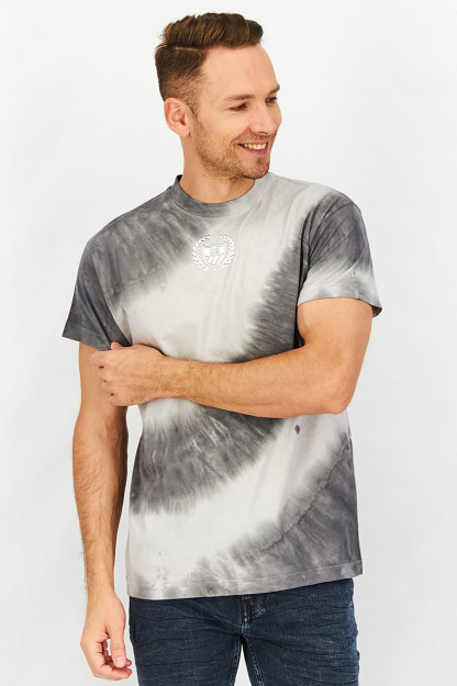 Мужская спортивная одежда, подходящая для тренировок футболка Tie Dye, серая/белая