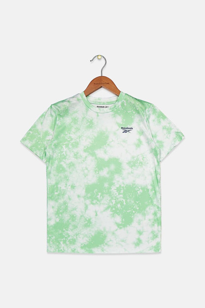 Детская футболка с коротким рукавом Tie Dye для мальчиков, неоново-зеленая