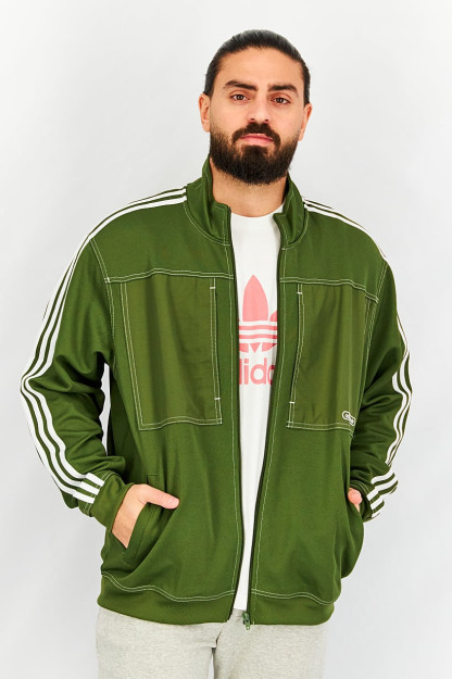 Erkaklar uchun zaytun / oq uzun yengli sport tashqi ko'ylagi
