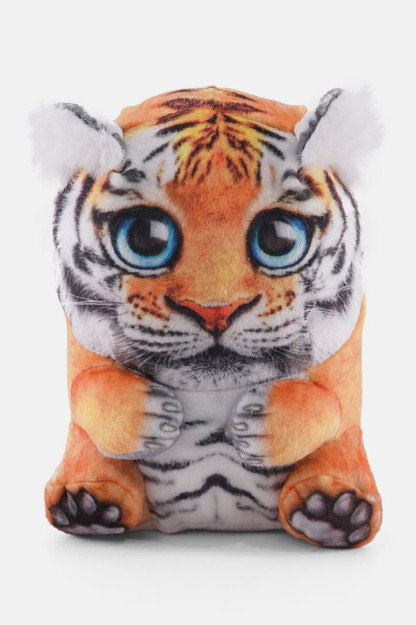 Telbalarcha yoqimli Sem Tiger, 5 dyuymli to'ldirilgan hayvon, to'q sariq