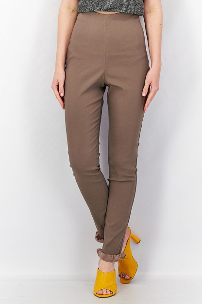 Женские однотонные брюки Slim Fit с высокой посадкой, темно-серые