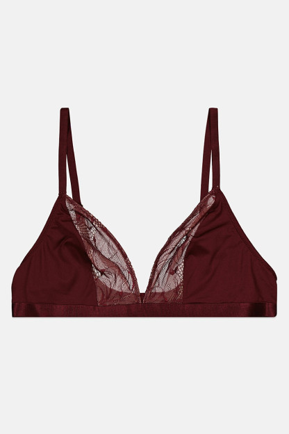 Ayollar uchun chiziqli dantelli sutyen, Maroon
