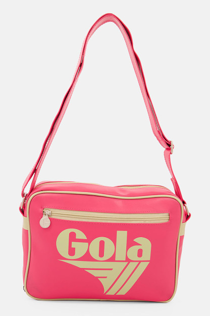 Brend logotipi ayollar uchun elkama-sumka, 22V x 30l x 8w sm, pushti / krem