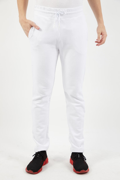 Мужские спортивные брюки Slim Fit с принтом логотипа, белые