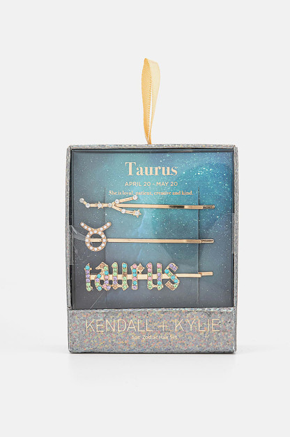 Zodiak soch turmagi sovg'a to'plami Toros, 3 dona, oltin