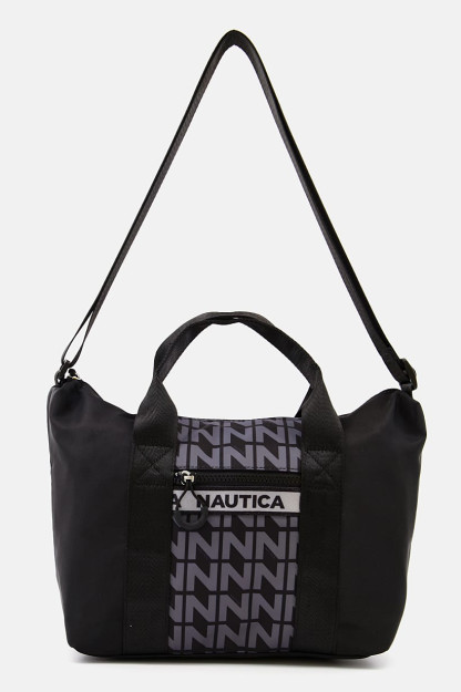 Brend logotipi tushirilgan ayollar uchun elkama-sumka, 24v x 39L x 11W sm, qora kombinatsiyalangan