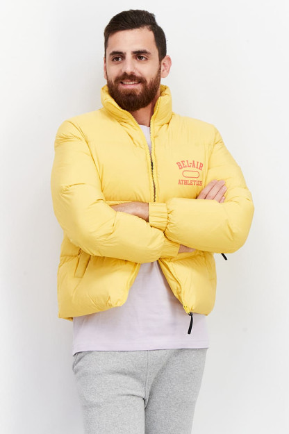 Erkaklar uchun uzun yengli sport ko'ylagi, sariq / qizil