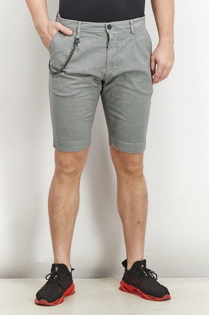 Мужские шорты Norton Stretch Fit с цепочкой Chino Short, черного и серого цветов