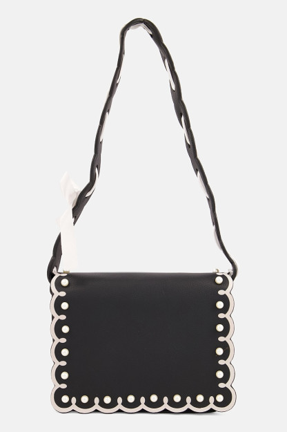 Zargarlik buyumlari bilan ayollar uchun elkama-sumka, 23 L x 23 H x 10 W sm, qora kombinatsiyalangan