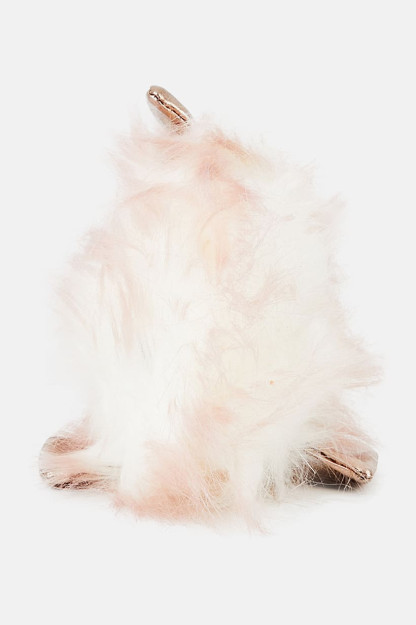 Peluş to'ldirilgan hayvon puffer, oq / pushti