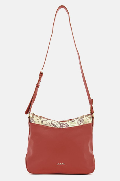 Brend logotipi tushirilgan ayollar uchun elkama-sumka, 31v X 27l x 11W sm, qizil