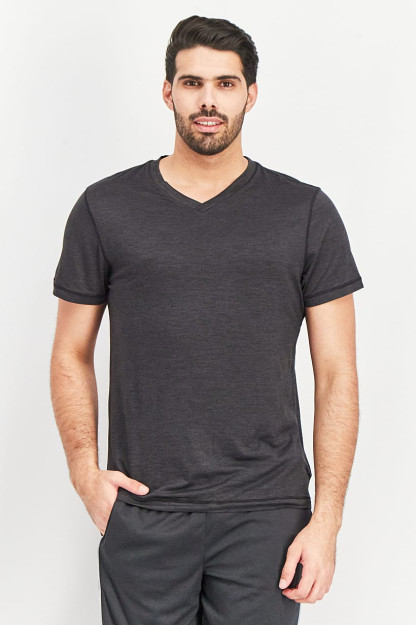 Мужская тренировочная футболка Slim Fit с коротким рукавом, черная