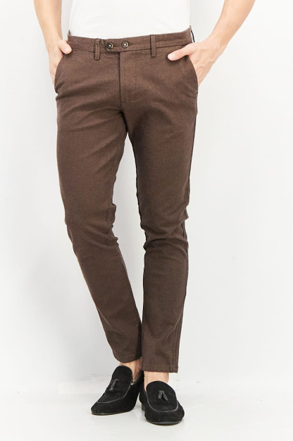 Erkaklar uchun houndstout elastik chinos, jigarrang