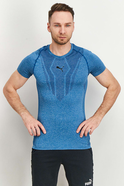 Мужская футболка для бега Sim-Fit с короткими рукавами, цвет морской волны