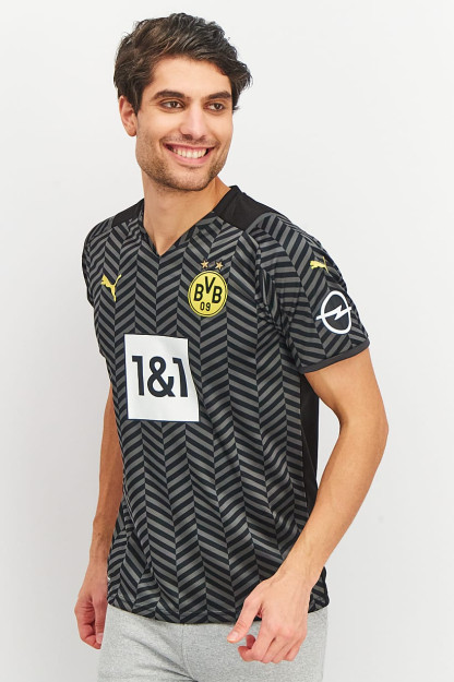 Мужская спортивная одежда, облегающая футболка Bvb Away Replica, черная