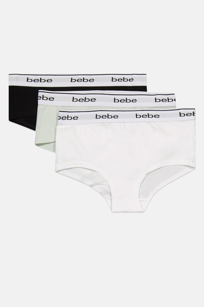 Женские трусики Booty с логотипом бренда 3 Pack, белый/Черный/Мятно-зеленый