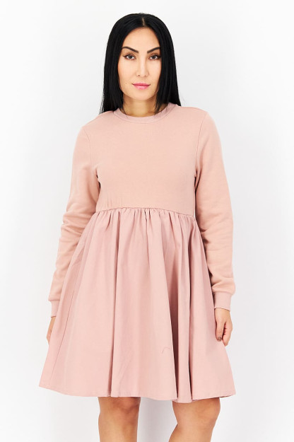 Pupa uchun ayol monofonik mini libos, binafsha rang