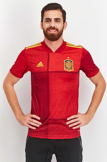 Мужская спортивная одежда Fit Spain Home Shirt Football Футбольная майка, Красная комбинированная