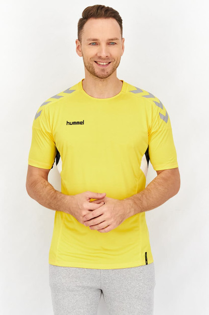 Erkaklar uchun qisqa yengli sport kiyimlari, sariq / qora