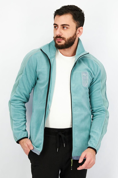 Мужская спортивная куртка из флиса Polar Fleece с длинным рукавом, мятно-зеленая