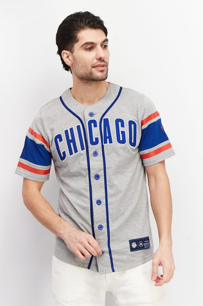 Chicago Cubs beysbol formasiga mos keladigan erkaklar sport kiyimlari, kulrang