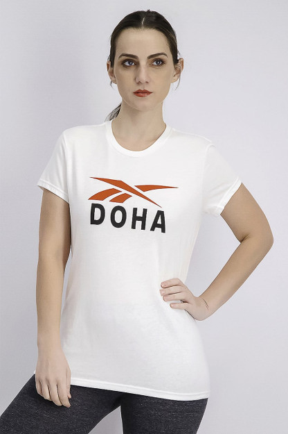 Женская футболка с коротким рукавом Doha Graphic, белая