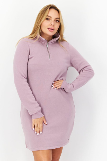 Lavanda rangidagi ayollar monofonik mini tasodifiy libos