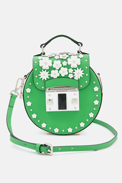 Gulli aksentli ayollar uchun elkama-sumka, 18l x 19v X 7w sm, yashil