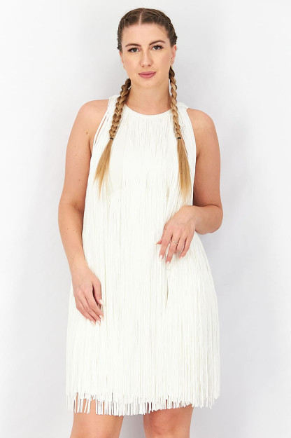 Ayollar uchun mini-ko'ylak, qor-oq