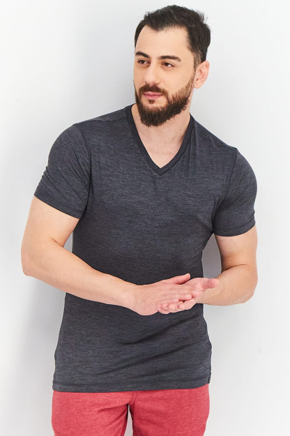 Мужская тренировочная футболка Slim Fit с коротким рукавом, эбеново-серый Вереск