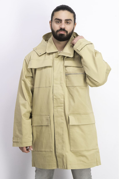 Erkaklar uchun sport kiyimlari Fit X Maison Kitsune harbiy ko'ylagi, jigarrang