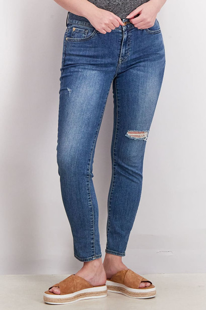 Женские джинсы Super Skinny Fit Rip с эластичной вставкой, синие