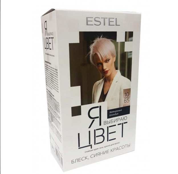 Krem jeli soch bo'yog'i men Estel rangini tanlayman, ohang 10/65 Pearl Blonde, 145 ml. YAVTS10 / 65