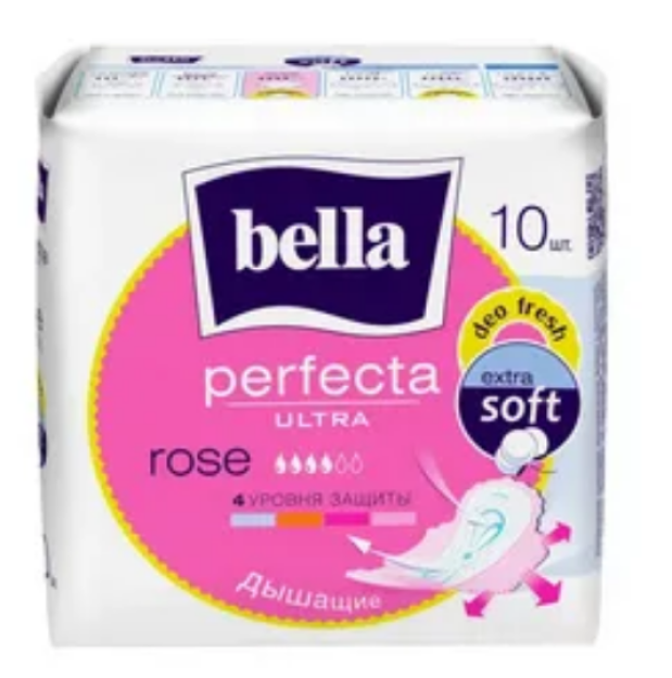 Прокладки ж/впит.многосл.с фикс.клеев.слоем Bella Perfecta ULTRA ROSE DEO FRESH, 10 шт. в п/у