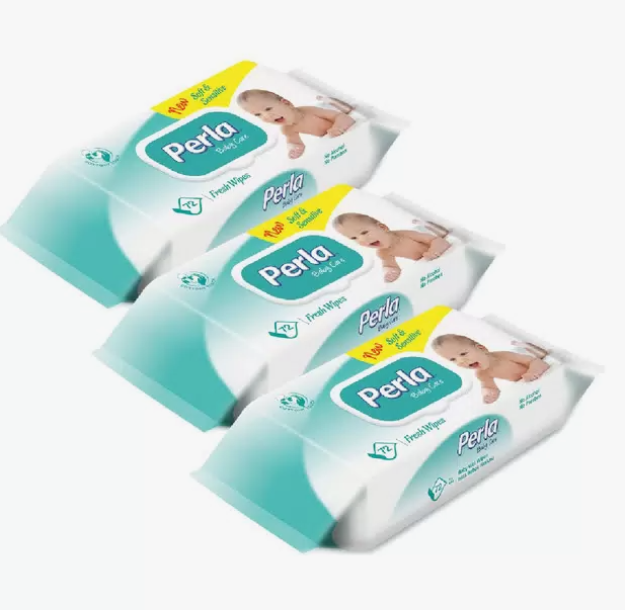 Влажные салфетки 120шт в ассортименте Perla