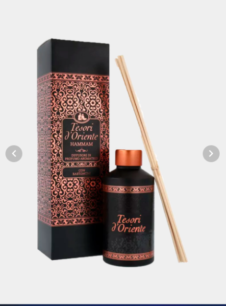 Aromatik diffuzor TESORI D'ORIENTE argan yog'i HAMMAM 200ml bilan