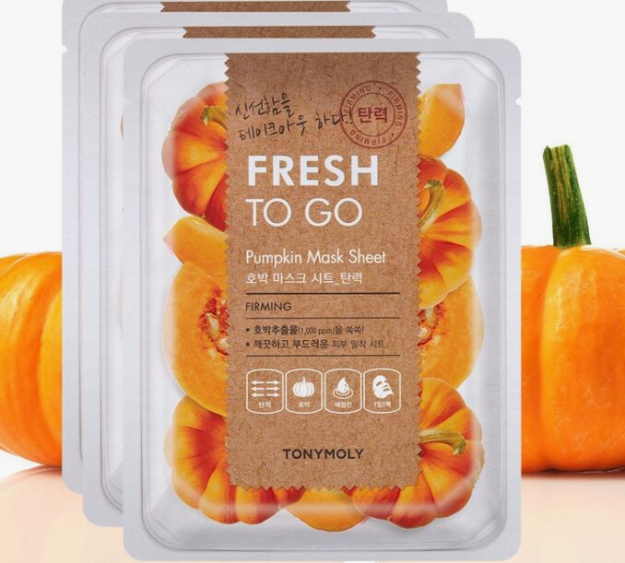 Маска для лица с экстрактом тыквы./FRESH TO GO PUMPKIN MASK SHEET 22gr
