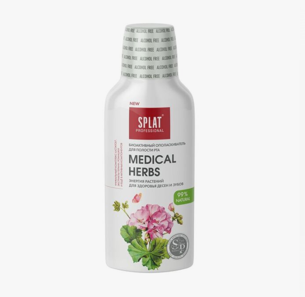 Professional "splat (splat) MEDICAL HERBS / o'simlik preparatlari" seriyali og'iz yuvish vositasi. 275 ml.