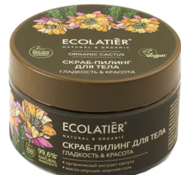 ECL GREEN tana skrabini tozalash silliqlik & go'zallik organik kaktus seriyasi, 300 g