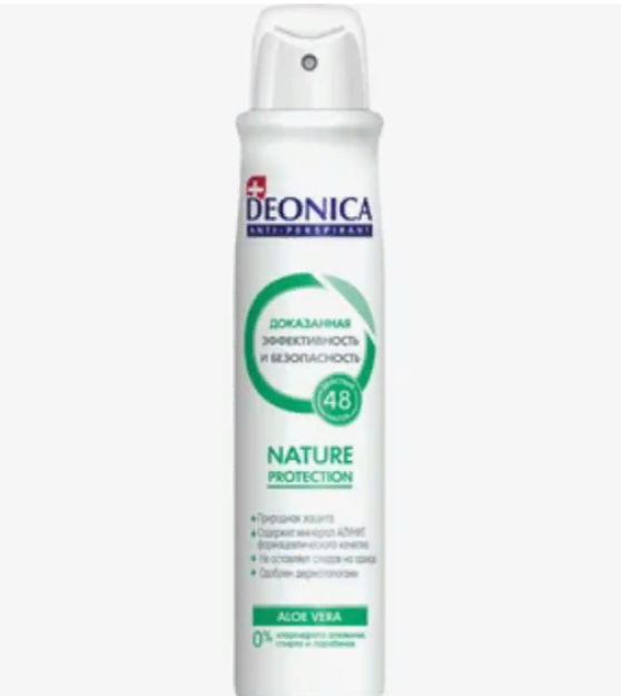 Deonica Tabiatni himoya qilish antiperspiranti, 200 ml (buzadigan amallar)
