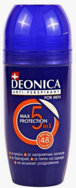 DEONICA Антиперспирант 5Protection for Men, 50 ml (ролик) шоубокс